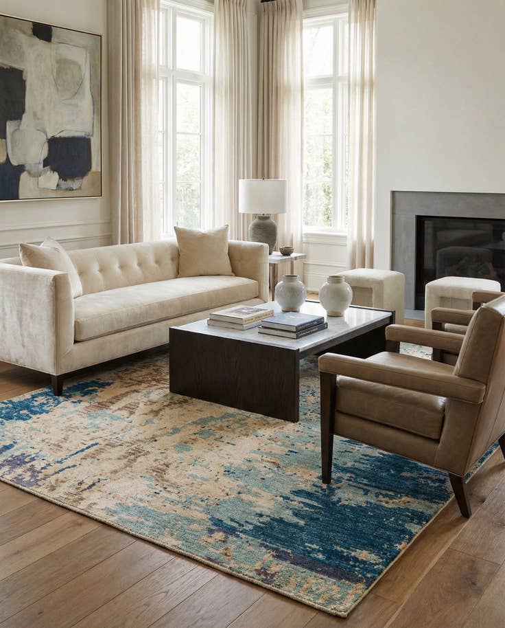 Detail image of 6' 2 x 9' 4 Hand Knotted Darya Rug