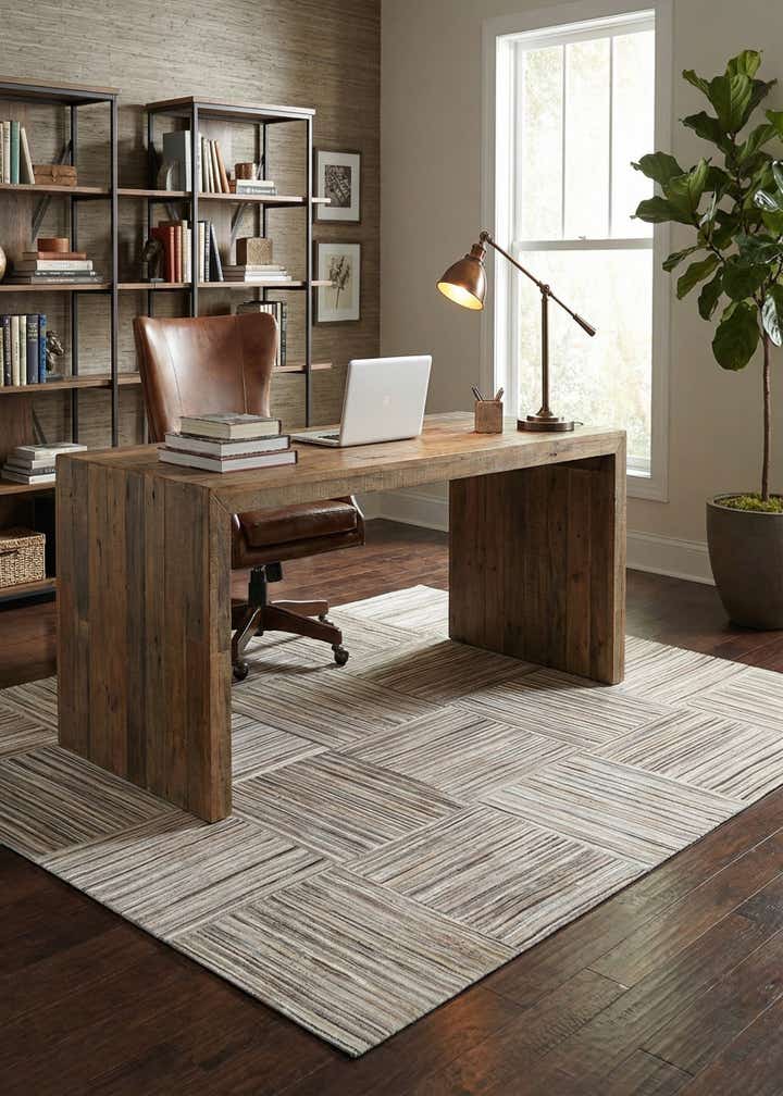 5' x 8' 3 Cowhide Stocks Rug