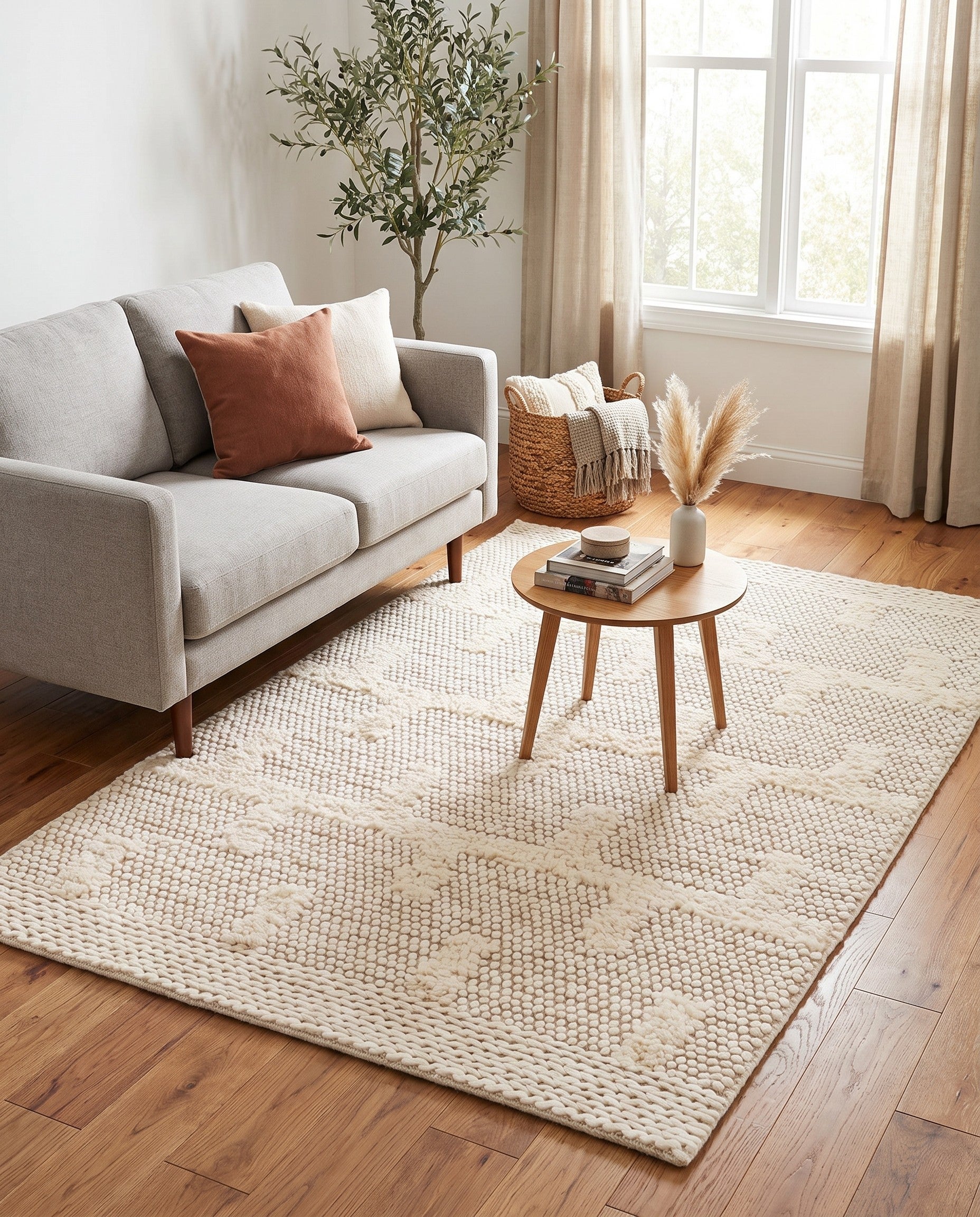 4' 1 x 6' 1 Hand Woven Lana New Zealand Wool Rug