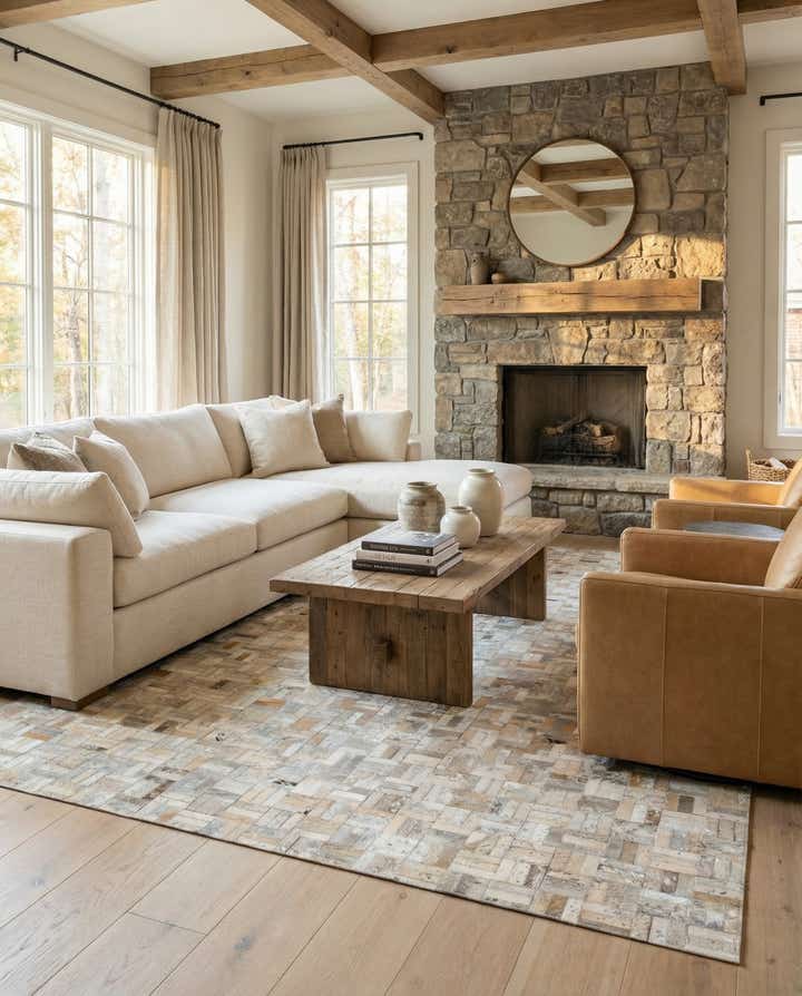 5' x 7' 10 Cowhide Leather Rug