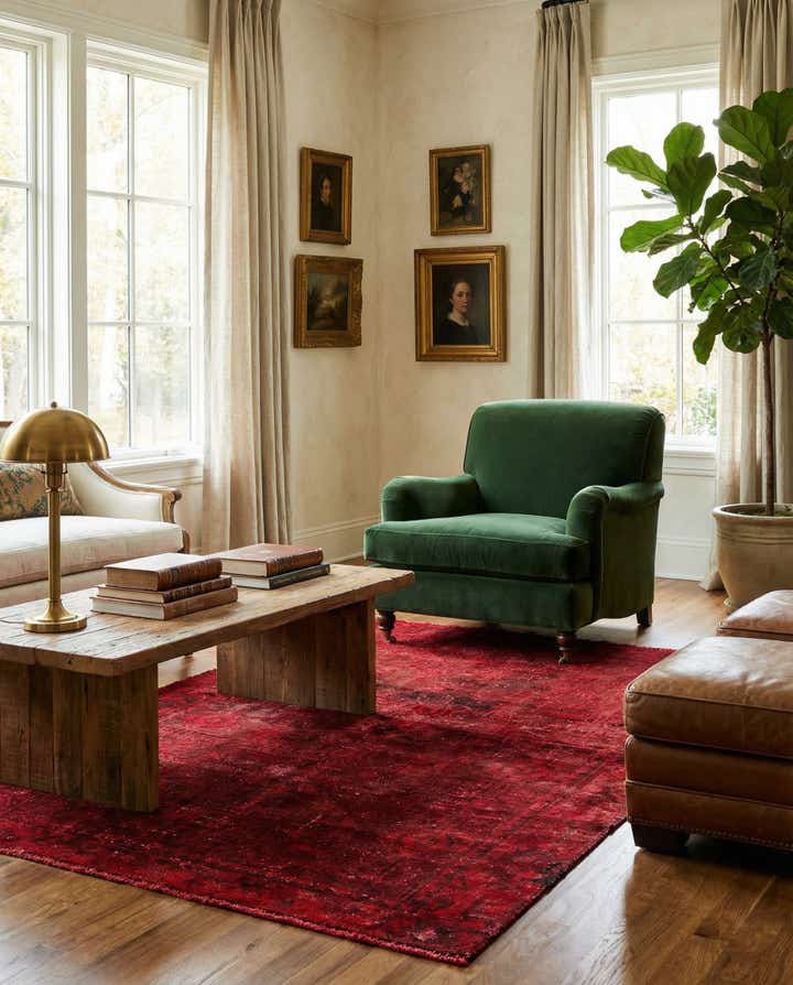 4' 3 x 6' 7 Hand Knotted Ultra Vintage Persian Wool Rug