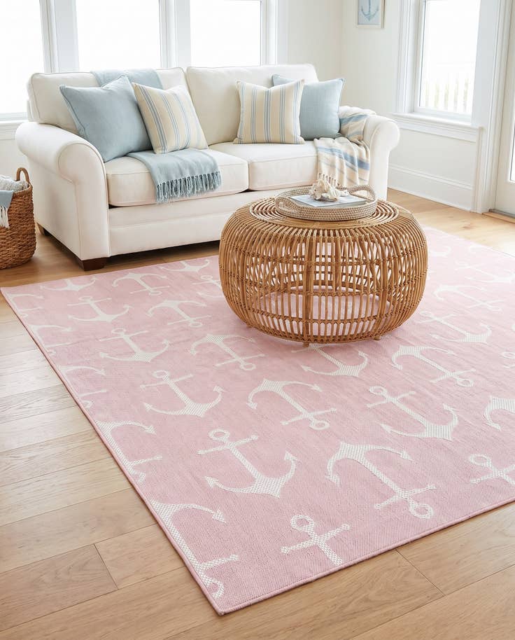 Detail image of 5' 3 x 8' Easy-Clean Coastal Indoor / Outdoor Rug