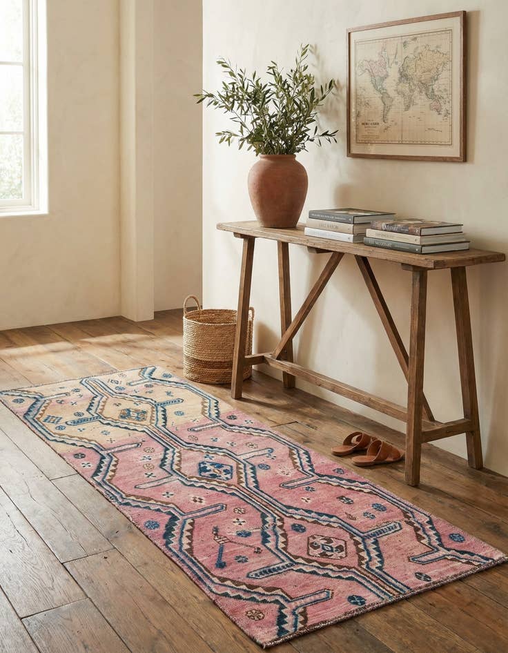 Detail image of 3' x 6' 9  Hand Knotted Ultra Vintage Persian Wool Runner Rug