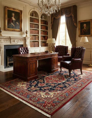 4' 6 x 6' 7 Hand Knotted Qom Persian Rug