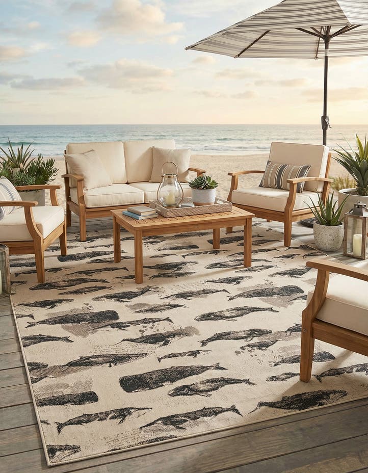 10' x 14' Easy-Clean Coastal Indoor / Outdoo...