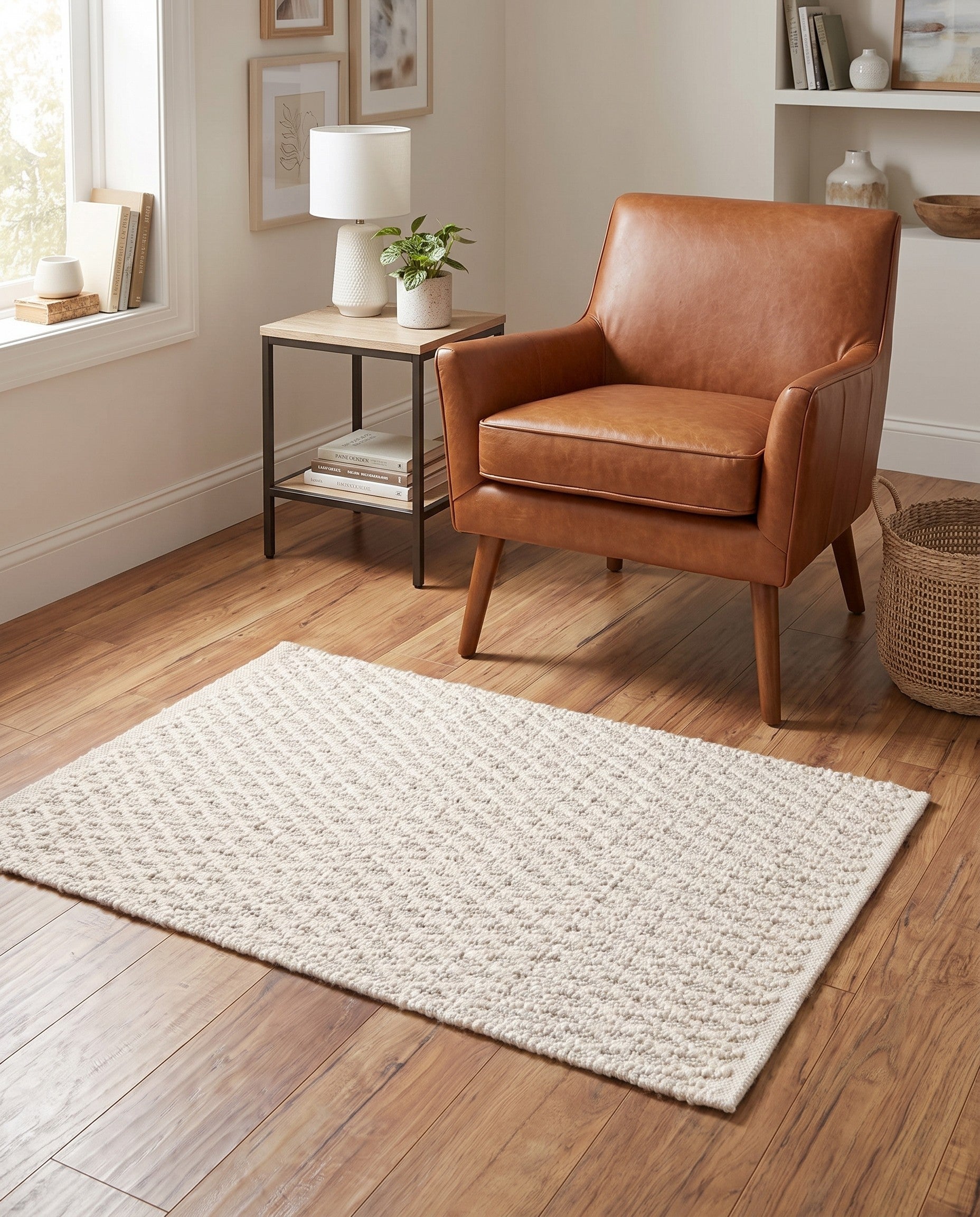3' 3 x 5' 3 Hand Woven Lattice Wool Rug