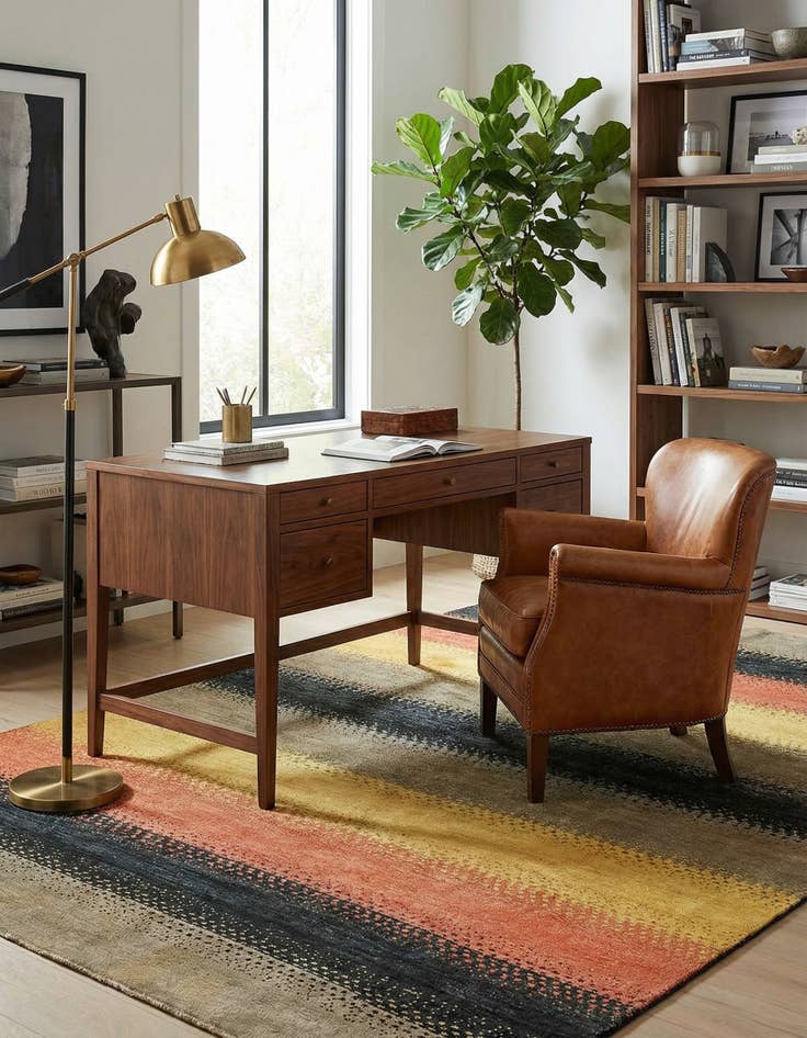 Detail image of 5' 3 x 7' 10  Hand Knotted Modern Ziegler Oriental Rug