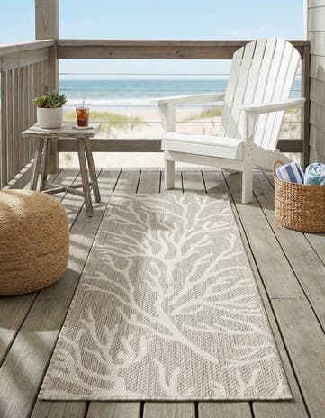 2' x 5' 3 Easy-Clean Coastal Indoor / Outdoor Runner Rug