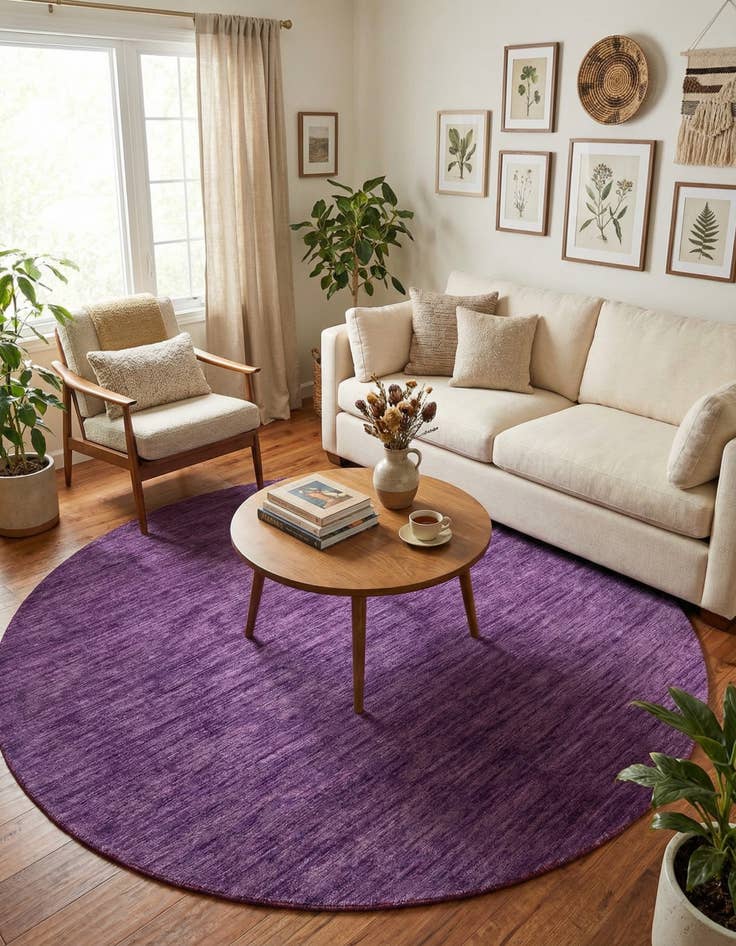 Detail image of  9' 10 x 9' 10  Hand Knotted Solid Gabbeh Wool Round Rug