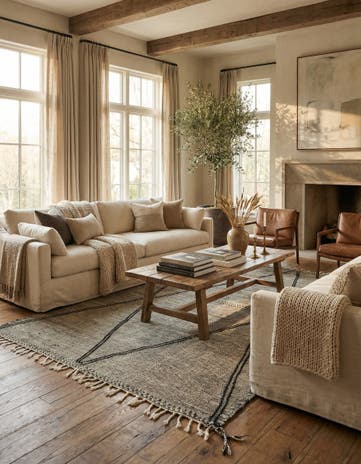 7' 7 x 13' 3 Hand Knotted Moroccan Wool Rug