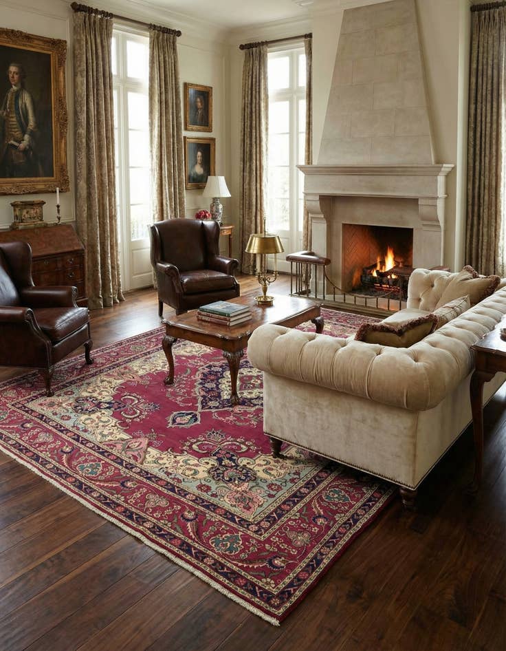 Detail image of 9' 9 x 12' 10 Hand Knotted Tabriz Persian Wool Rug