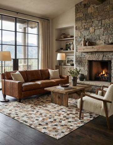 5' 3 x 7' 6 Cowhide Stocks Rug
