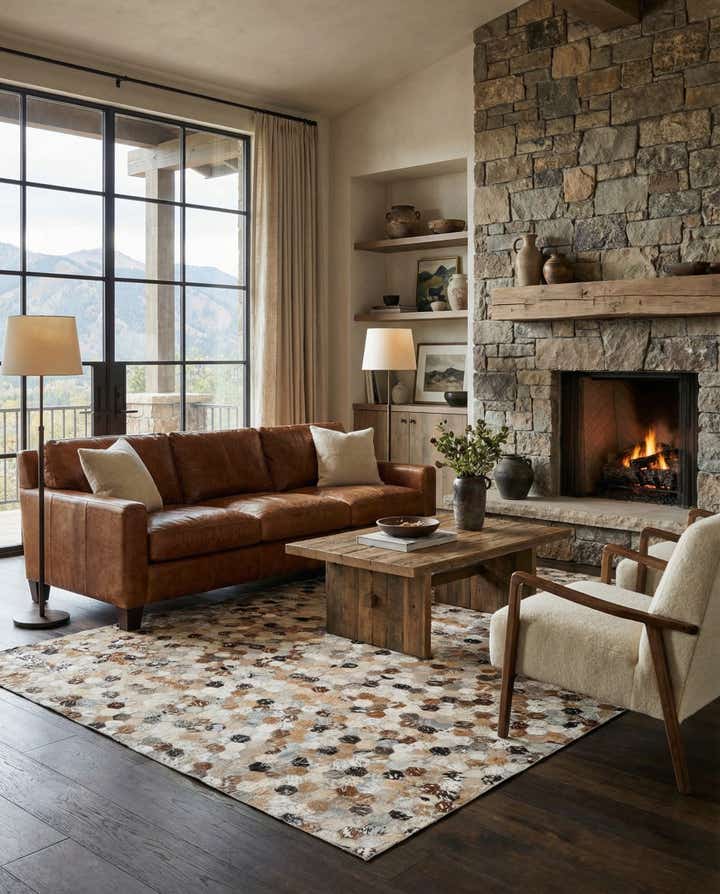 5' 3 x 7' 6 Cowhide Stocks Rug