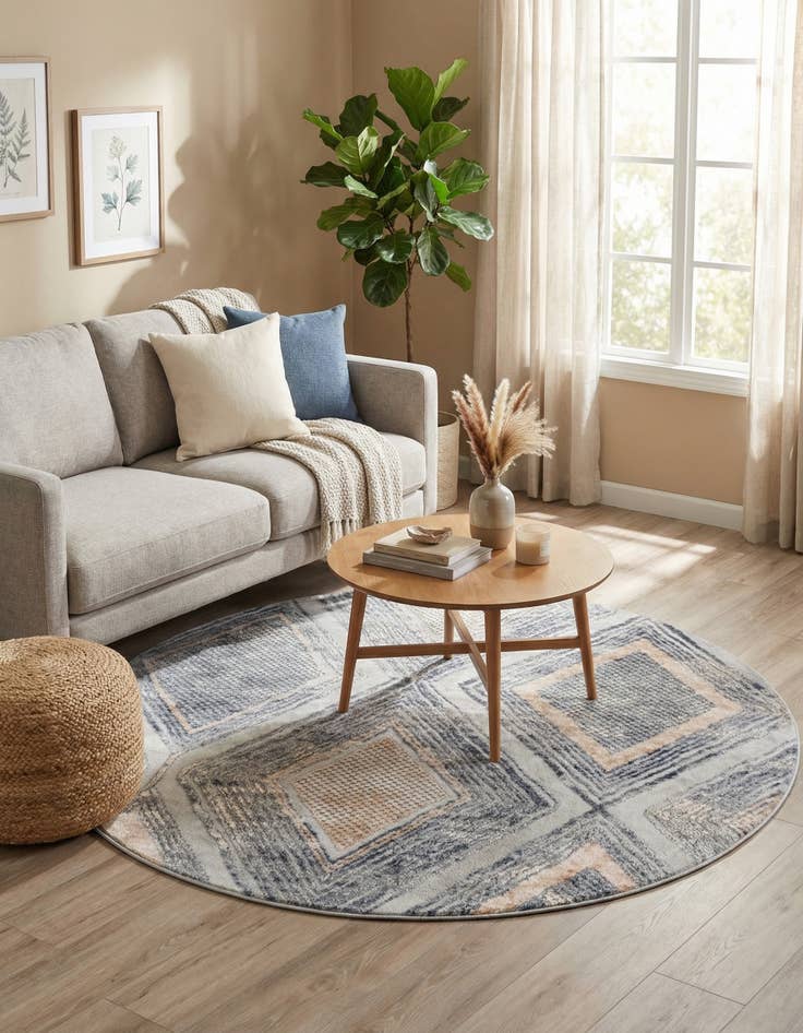 Detail image of  5' 3 x 5' 3 Caspian Round Rug