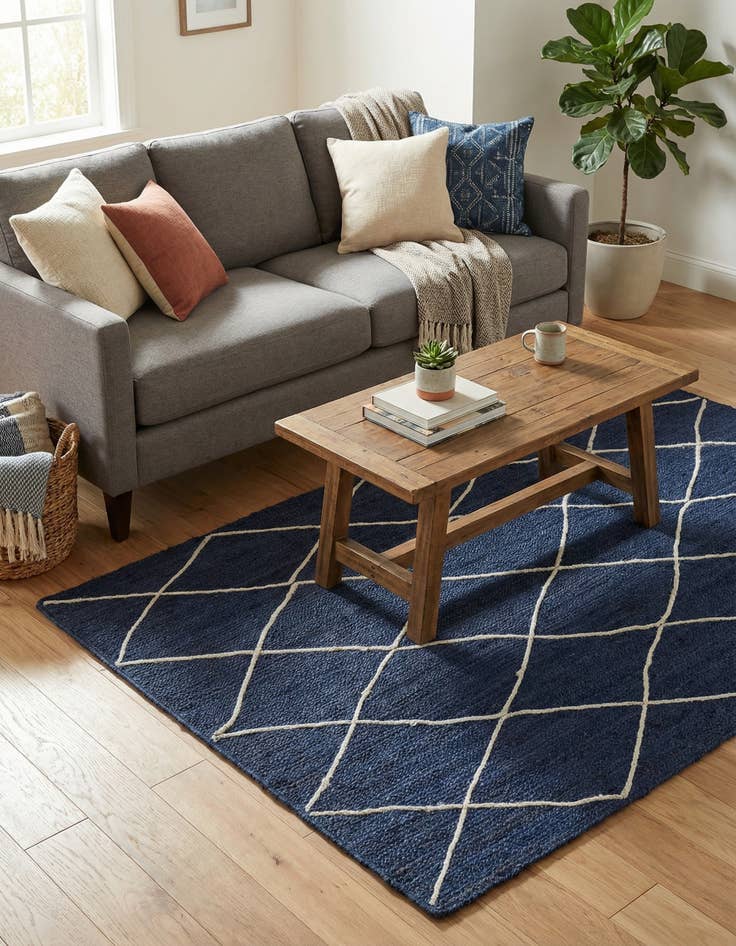 Detail image of 6' 1 x 9'  Hand Braided Jute Rug