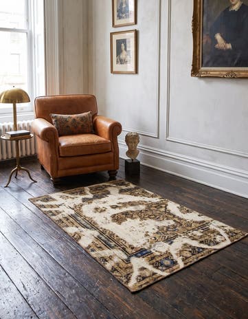 3' 5 x 5' Hand Knotted Ultra Vintage Persian Wool Rug