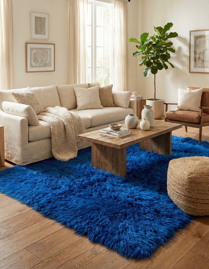 Detail image of 4' 9 x 7'  Hand Knotted Moroccan Wool Rug