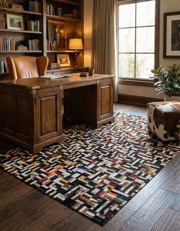 5' 1 x 8' 1 Cowhide - Patchwork Rug