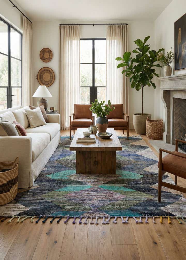 8' 2 x 10' Hand Knotted Moroccan Wool Rug
