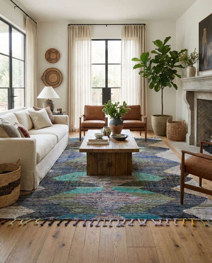 8' 2 x 10' Hand Knotted Moroccan Wool Rug