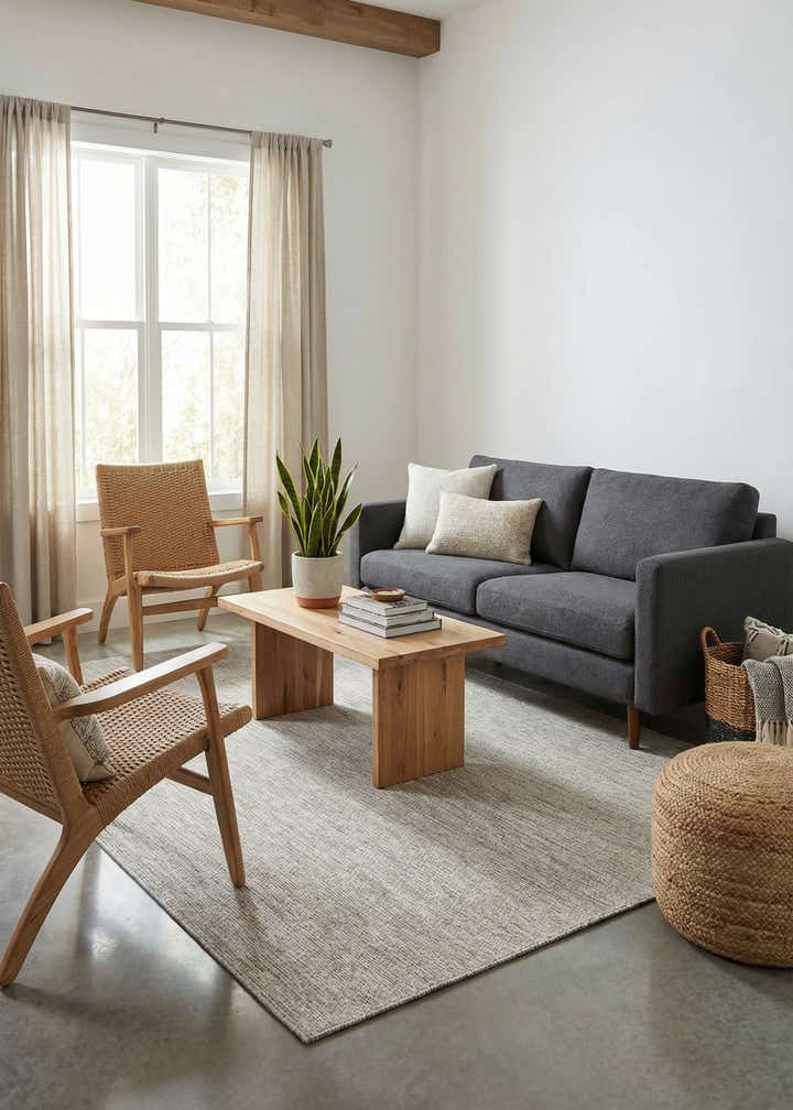 6' x 9' Easy-Clean Solid Indoor / Outdoor Rug