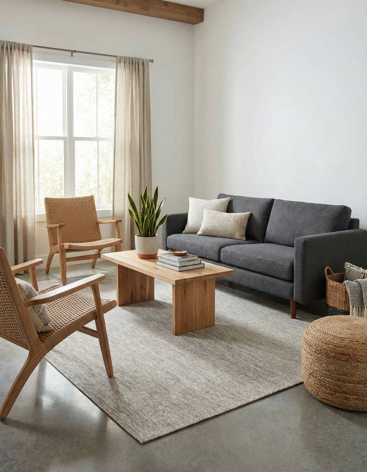 Detail image of 6' x 9'  Washable Solid Indoor / Outdoor Rug