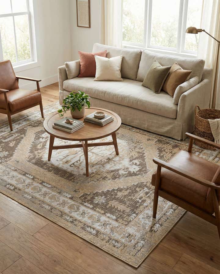 9' x 12' Easy-Clean Traditional Indoor / Outdoor Rug