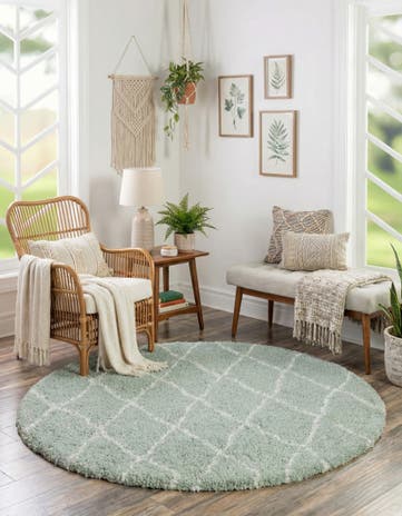 4' x 4' Moroccan Shag Round Rug