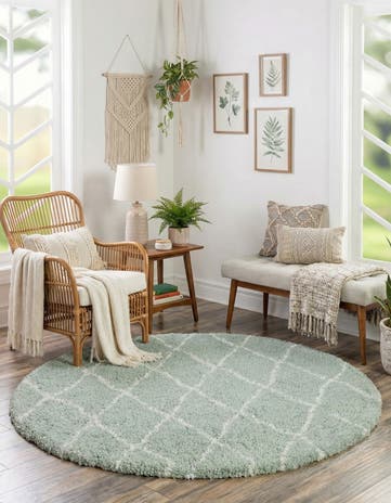 4' x 4' Moroccan Shag Round Rug