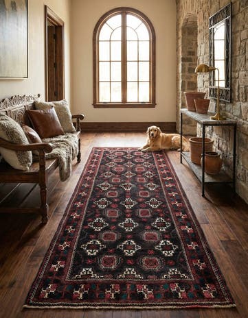 3' 10 x 9' 3 Hamedan Wool Runner Rug