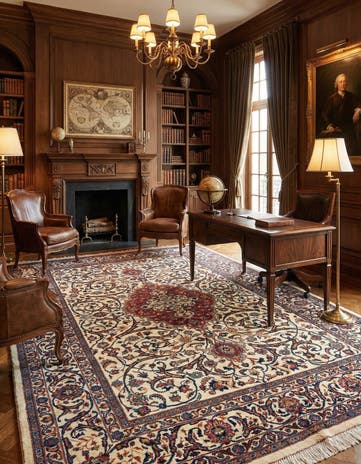 7' 9 x 11' 5 Mashad Wool Rug