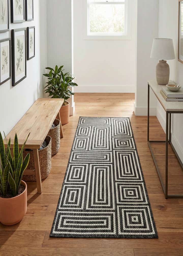 2' x 5' 3 Easy-Clean Modern Indoor / Outdoor Runner Rug