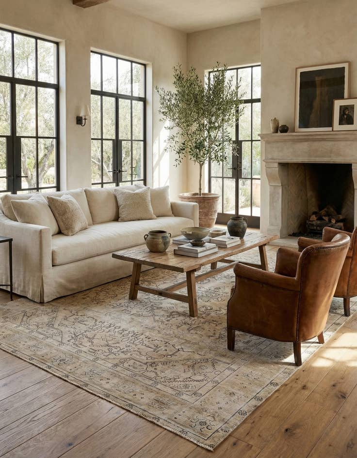 Detail image of  7' 8 x 11' 2  Hand Knotted Ultra Vintage Persian Wool Rug