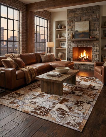 5' 2 x 8' Cowhide Stocks Rug