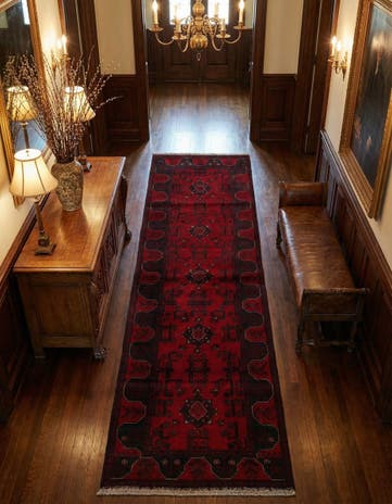 2' 9 x 9' 5 Hand Knotted Khal Mohammadi Wool Runner Rug
