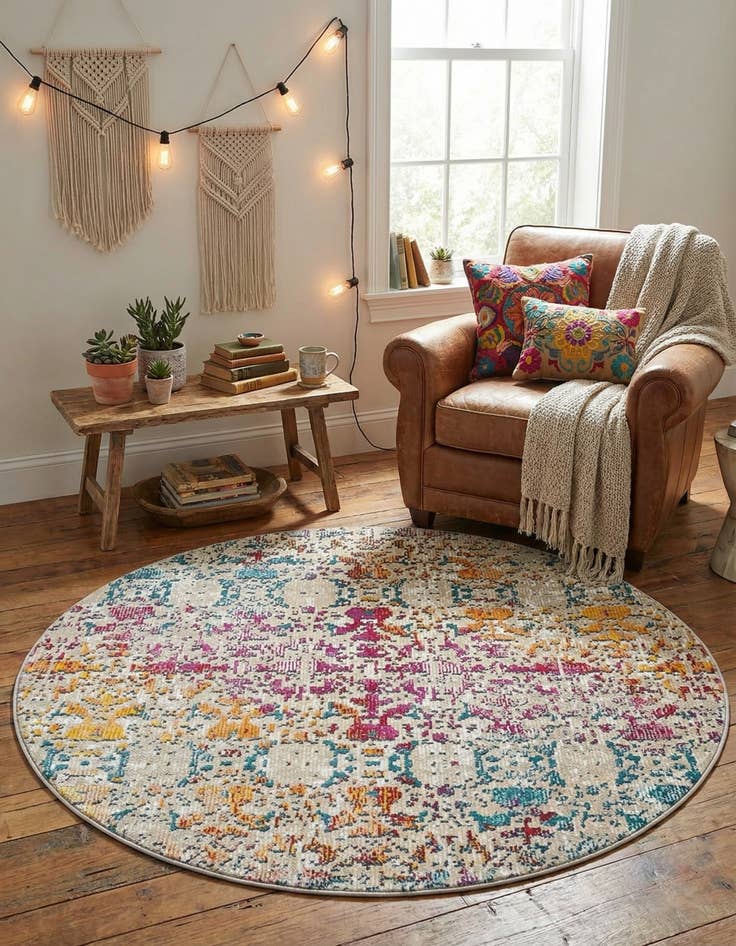 Detail image of  4' x 4' Amulet Round Rug