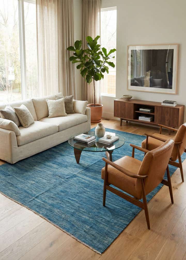 7' x 9' 7 Hand Woven Kilim Modern Wool Rug