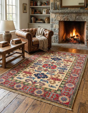 4' x 6' 1 Hand Knotted Kazak Rug