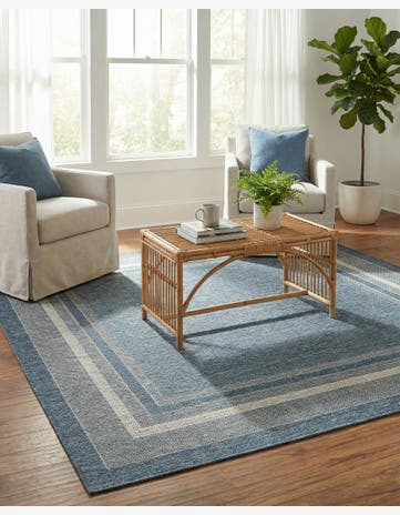 6' x 6' Easy-Clean Border Indoor / Outdoor Square Rug