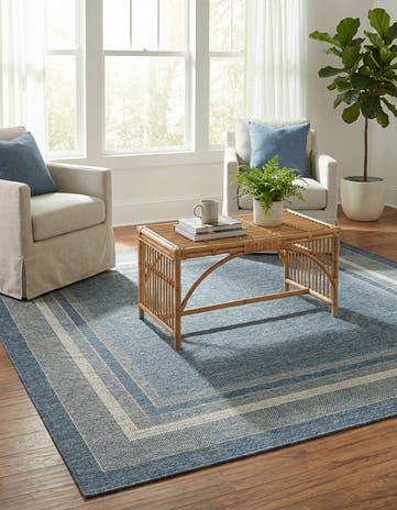 6' x 6' Easy-Clean Border Indoor / Outdoor Square Rug