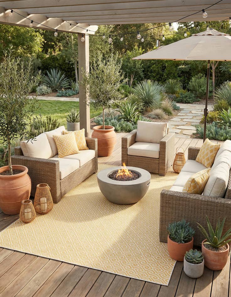 Detail image of 10' 8 x 10' 8 Easy-Clean Jill Zarin Costa Rica Indoor / Outdoor Square Rug