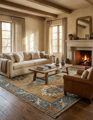 8' 5 x 9' 10 Hand Knotted Oushak Wool Rug