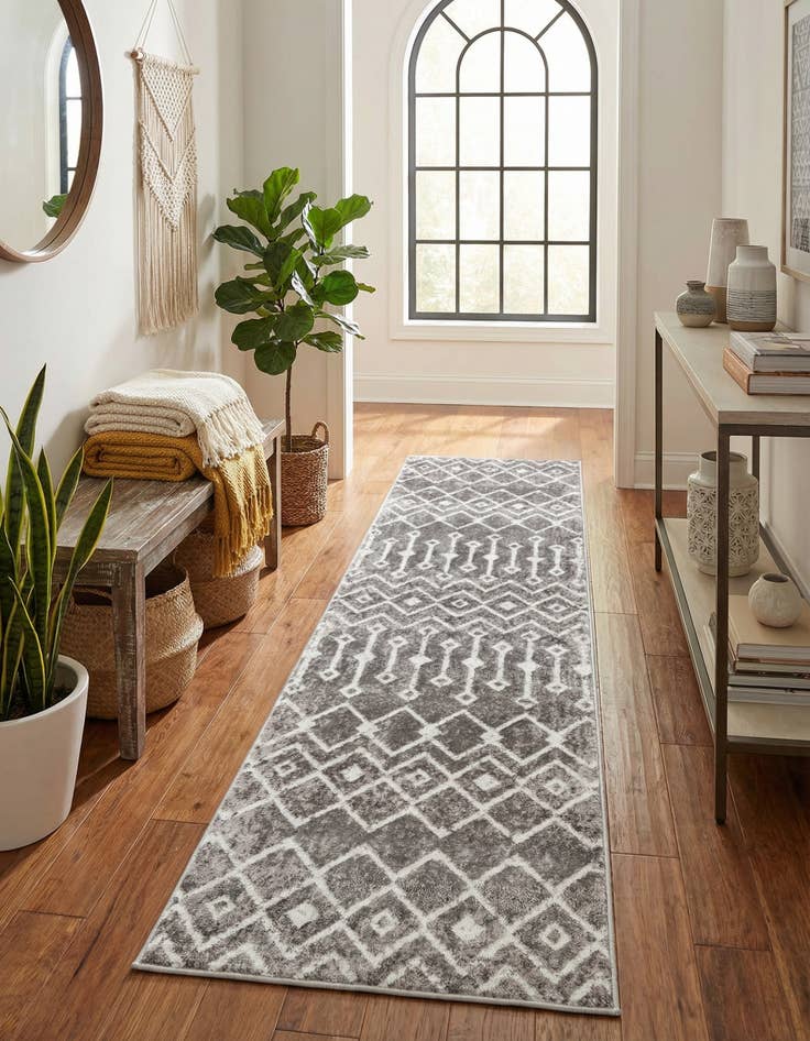 Detail image of  2' 7 x 10' Bohemian Trellis Runner Rug