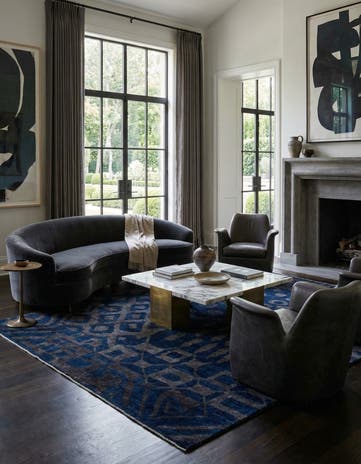9' 6 x 12' 3 Hand Knotted Darya Wool Rug