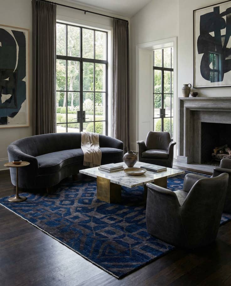 Detail image of 9' 6 x 12' 3 Hand Knotted Darya Wool Rug