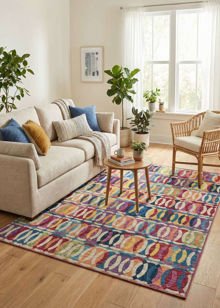 4' x 6' Easy-Clean Modern Indoor / Outdoor Rug