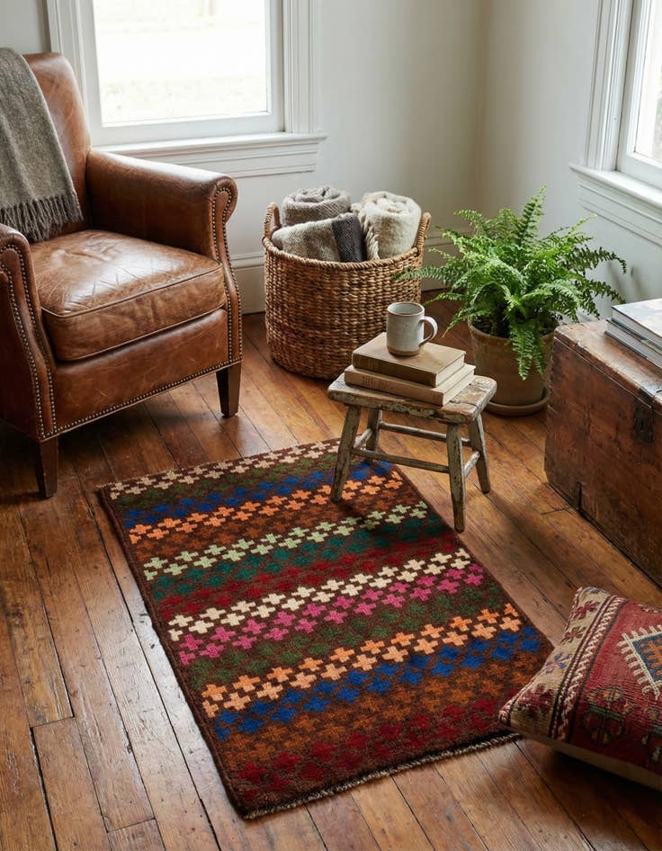 Detail image of 2' x 3'  Hand Knotted Balouch Wool Rug