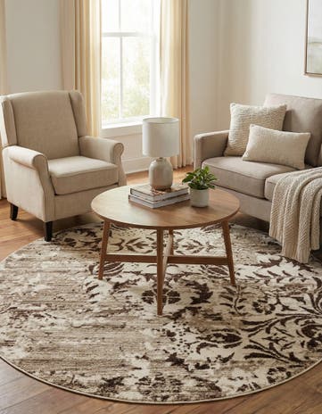 Chocolate Brown Nepal Round Rug