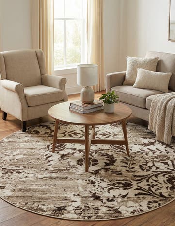 Chocolate Brown Nepal Round Rug