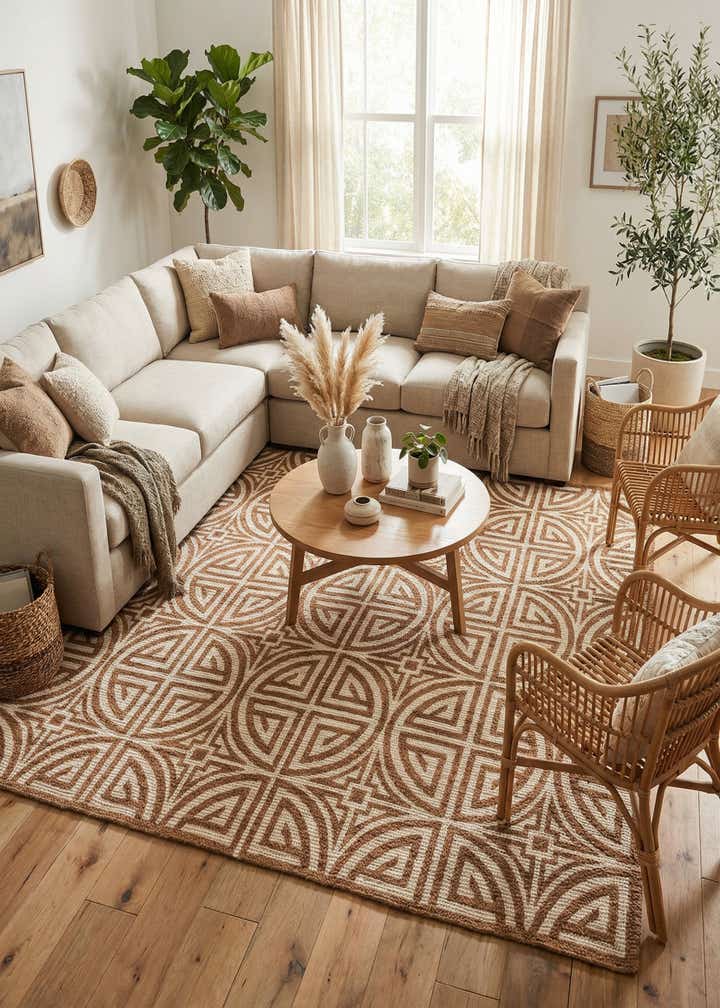 7' 10 x 7' 10 Hand Woven Chenille Jute Square Rug